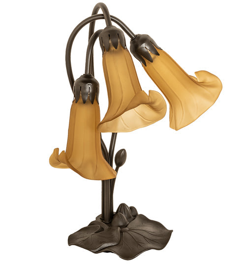 Meyda 16" High Amber Tiffany Pond Lily 3 Light Accent Lamp '251683