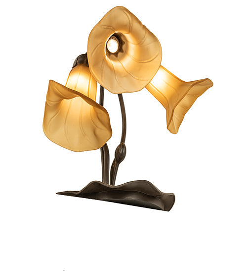 Meyda 16" High Amber Tiffany Pond Lily 3 Light Accent Lamp '251683