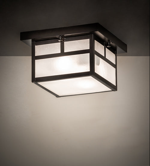 Meyda 10" Square Hyde Park "T" Mission Flushmount 251751