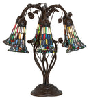 Meyda 19" High Stained Glass Pond Lily 6 Light Table Lamp - 255819