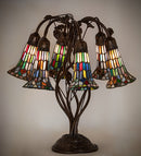 Meyda 19" High Stained Glass Pond Lily 6 Light Table Lamp - 255819