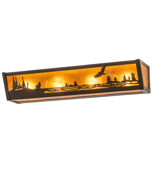 Meyda 24" Wide Wolf and Eagle on the Loose Vanity Light 256559