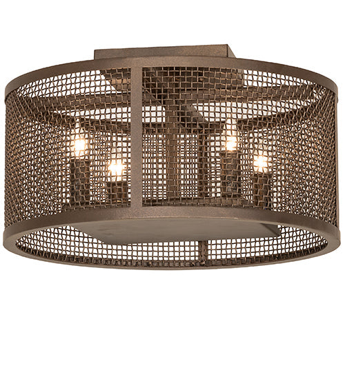 Meyda 15" Wide Cilindro Rame Flushmount 256953