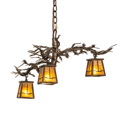 Meyda 24" Wide Pine Branch Valley View 3 Light Chandelier '257933
