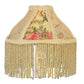 Meyda 10"H Fabric & Fringe Roses Mini Lamp '131721