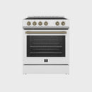 Forno Espresso Package - 30" Electric Range, Range Hood, Refrigerator and Dishwasher in Stainless, White, or Black