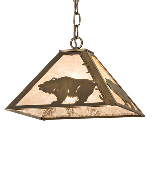 Meyda 12" Square Bear at Dawn Pendant 259451