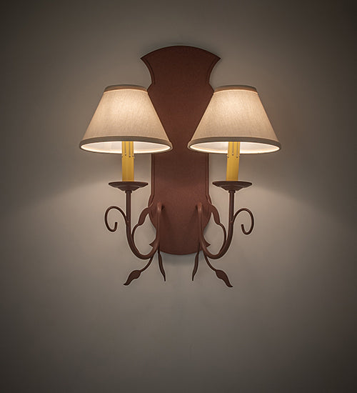 Meyda 15" Wide Bordeaux 2 Light Wall Sconce 259749