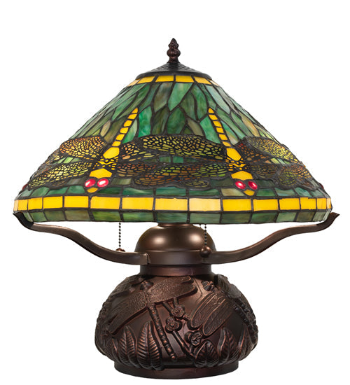 Meyda 17" High Tiffany Dragonfly Table Lamp - 261256