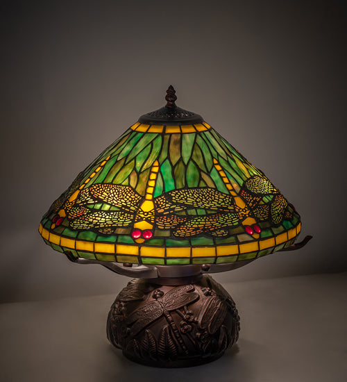 Meyda 17" High Tiffany Dragonfly Table Lamp - 261256