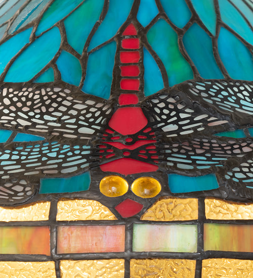 Meyda 17" High Tiffany Dragonfly Table Lamp - 261259