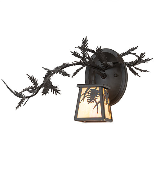 Meyda 16" Wide Pine Branch Left Wall Sconce 261548