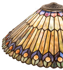 Meyda 17" Wide Tiffany Jeweled Peacock Shade '26314