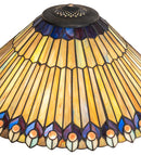 Meyda 20" Wide Tiffany Jeweled Peacock Shade '26317