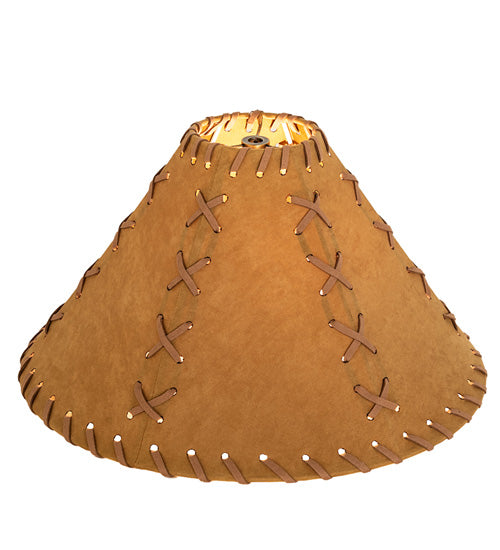 Meyda 15"W X 8"H Faux Leather Tan Hexagon Shade '26354