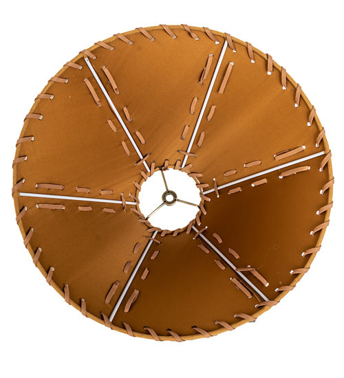 Meyda 15"W X 8"H Faux Leather Tan Hexagon Shade '26354