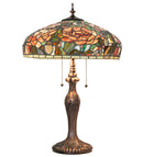 Meyda 25" High Tiffany Peony Table Lamp- 265068