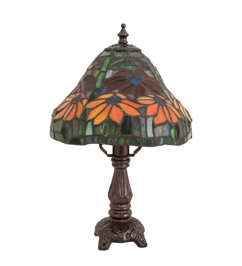 Meyda 13" High Tiffany Poinsettia Mini Lamp '26633