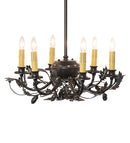 Meyda 19" Wide Oak Leaf & Acorn 6 Light Chandelier 266809