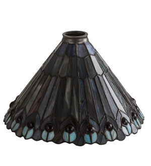 Meyda 12" Wide Tiffany Jeweled Peacock Shade '27095