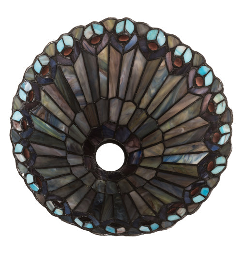 Meyda 12" Wide Tiffany Jeweled Peacock Shade '27095