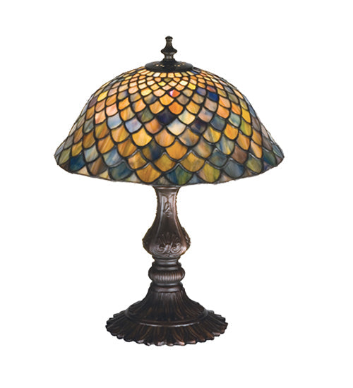 Meyda 15"H Tiffany Fishscale Accent Lamp 27170