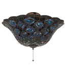 Meyda 16"W Tiffany Peacock Feather Flushmount 27435