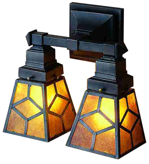 Meyda 12" Wide Diamond Craftsman 2 Light Wall Sconce 27882