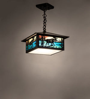Meyda 11.5" Square Moose Creek Pendant 27885