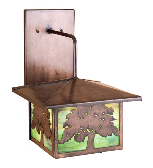 Meyda 10"W Oak Tree Lantern Wall Sconce 29547