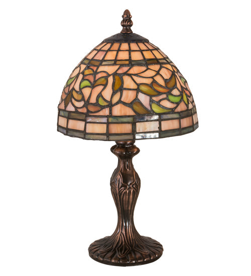 Meyda 13.5"H Tiffany Turning Leaf Mini Lamp '30314