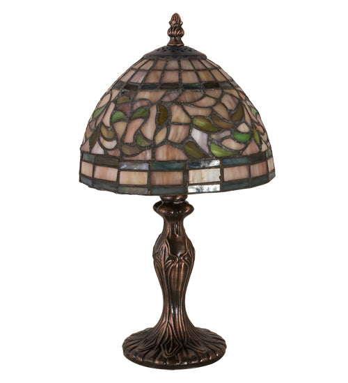 Meyda 13.5"H Tiffany Turning Leaf Mini Lamp '30314