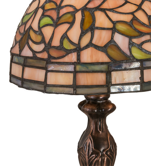 Meyda 13.5"H Tiffany Turning Leaf Mini Lamp '30314