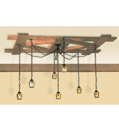 Meyda 12"-126"W Castilian Favrile 7 LT Adjustable Pendant 30552