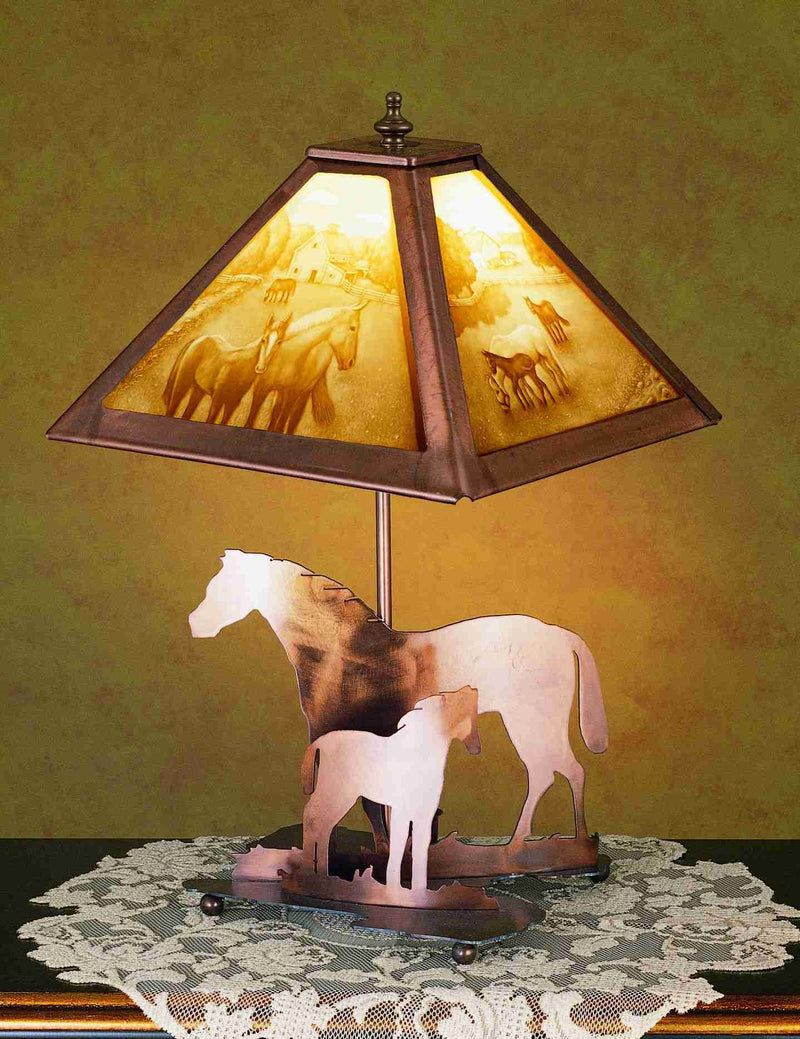 Meyda 13.5" MARE & FOAL BASE A/C 29711