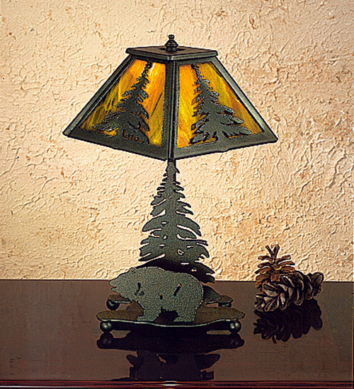 Meyda 14"H Lone Grizzly Bear Accent Lamp 31386