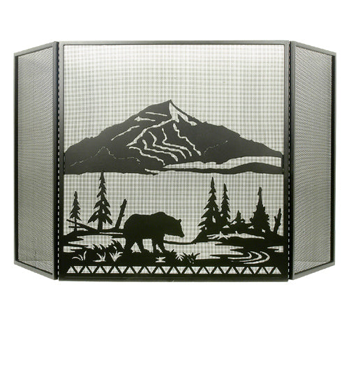 Meyda 69"W X 42"H Bear Creek Fireplace Screen 31616