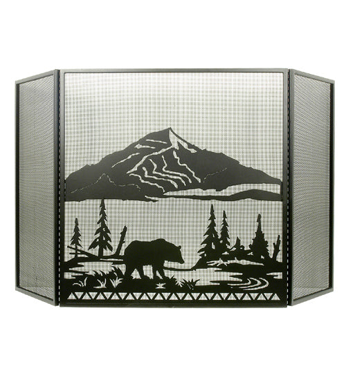 Meyda 74"W X 40"H Bear Creek Fireplace Screen 31617
