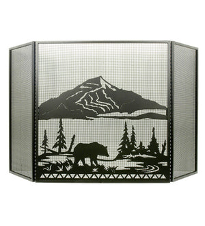 Meyda 74"W X 40"H Bear Creek Fireplace Screen 31617