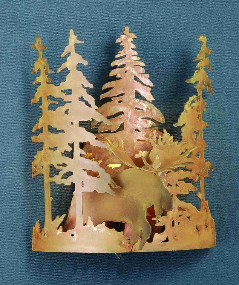Meyda 11"W Moose Through the Trees Wall Sconce 31660