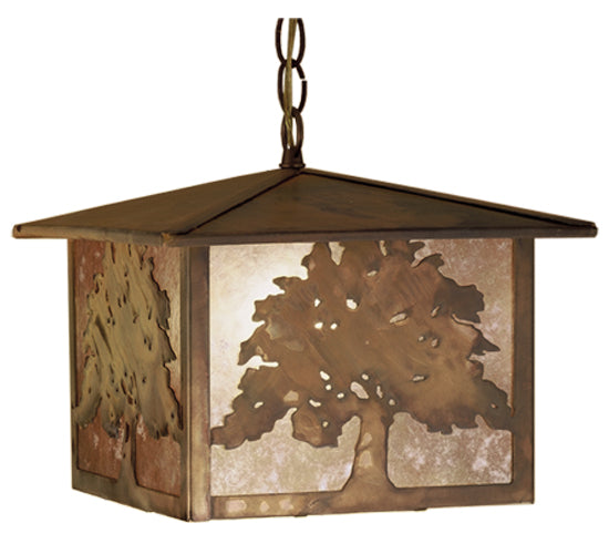 Meyda 12"Sq Oak Tree Lantern Pendant 32247