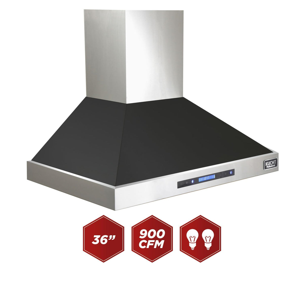 Kucht 36-Inch Wall Mounted Hood in Black KRH3615A-K