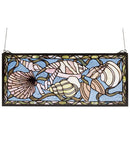 Meyda 24"W X 10"H Seashell Stained Glass Window 36431