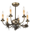 Meyda 18"W Woodland Pine 6 LT Chandelier 38330