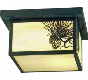 Meyda 12" Square Hyde Park Winter Pine Flushmount '38559