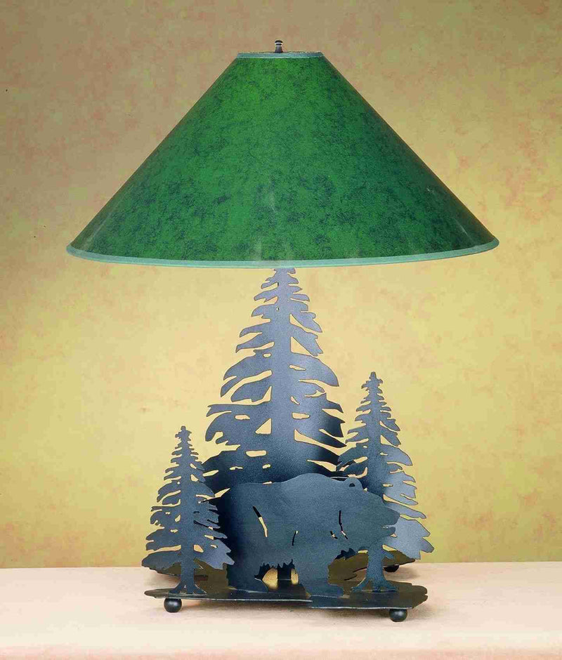 Meyda 19"H Grizzly Bear Through the Trees Table Lamp '49330