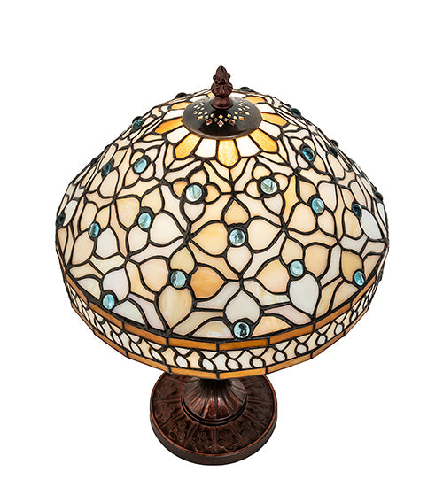 Meyda 10" High Jeweled Quatrefoil Accent Lamp- 44881