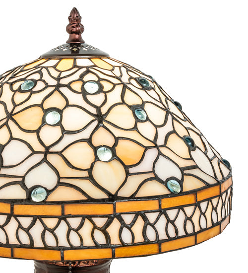 Meyda 10" High Jeweled Quatrefoil Accent Lamp- 44881