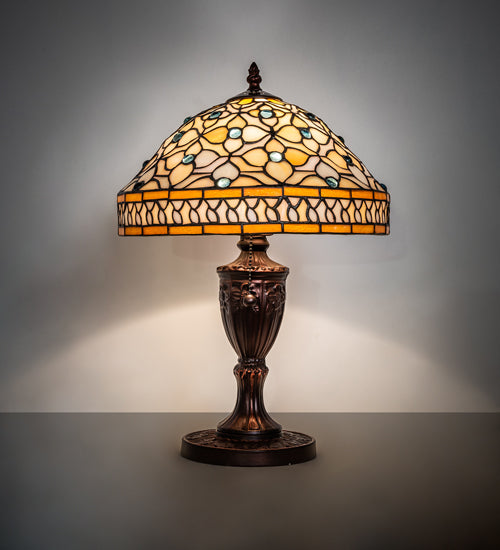Meyda 10" High Jeweled Quatrefoil Accent Lamp- 44881