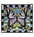 Meyda 25"W X 23"H Butterfly Stained Glass Window 46464